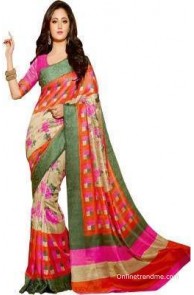 Kajal Sarees Striped Chanderi Cotton Sari